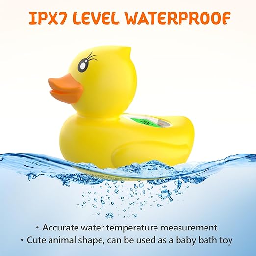 Baby Bath Thermometer, Digital Water Temperature Thermometers with 3 Color Backlit and Temperature Warning, Safety Bath Tube Thermometers Floating Toy for Infant, Toddler