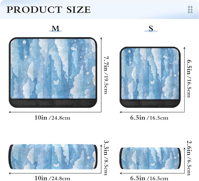 2 Pack Seatbelt Covers Seat Belt Cover Pad for Adults Boys Girls Car Seat Strap Covers Pads Cushion Universal Shoulder Strap Pad Protector for Backpack Camera Bag 6.5 Inch Blue Gradient Cloud and Star