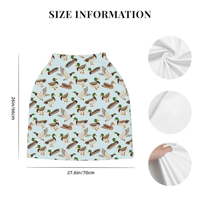 Cute Mallard Duck Baby Stuff Car Seat Covers Baby Multi-Use Car Seat Canopy Carrier Cover, Breathable Breastfeeding Cover Boys & Girls