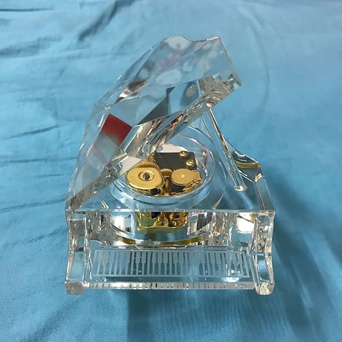 BinkeGG Play (Music of The Night) K9 Crystal Clear Grand Piano Wind up Music Box with Sankyo Musical Movement (65 Tunes Option)