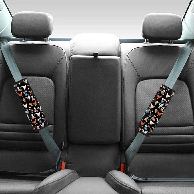FOR U DESIGNS Chicken Seat Belt Cover Pad Cute Kids Seatbelt Cover Soft and Comfortable Car Seat Strap Cover 2 Pcs Shoulder Strap Car Accessories