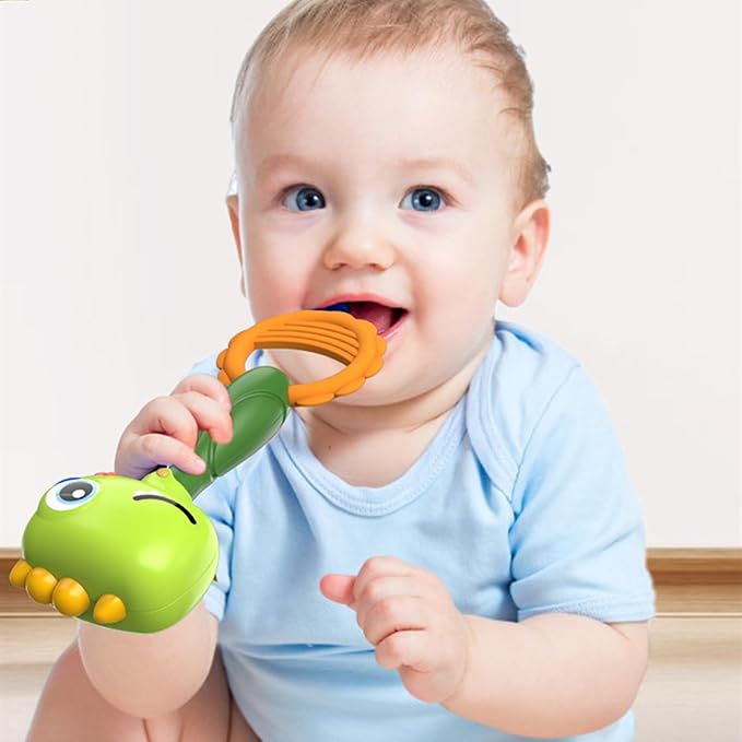 8pcs Baby Rattles Toys Set for 3+ Months,Easy-Grasp Ball,Plastic Ringdrum,Barbell Rattles,Shakers and Teethers,BPA-Free,Lightweight,Unisex,Baby Gift