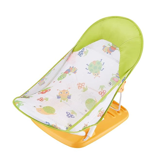 Foldable Baby Bather With 3 Adjustable Reclining Positions for Use in Sink or Bathtub - Newborn Infant Support 0-12 Months (Green-01)