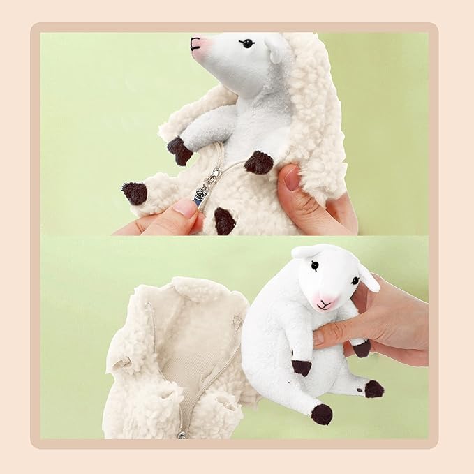 AGRIMONY Cute Shaved Sheep Stuffed Animals,Small Plushies Kawaii Lamb Plush Toys, Easter Valentines Mothers Day Birthday Christmas Funny Gifts Sheep Decor for Kids Girls Boys Teens Women