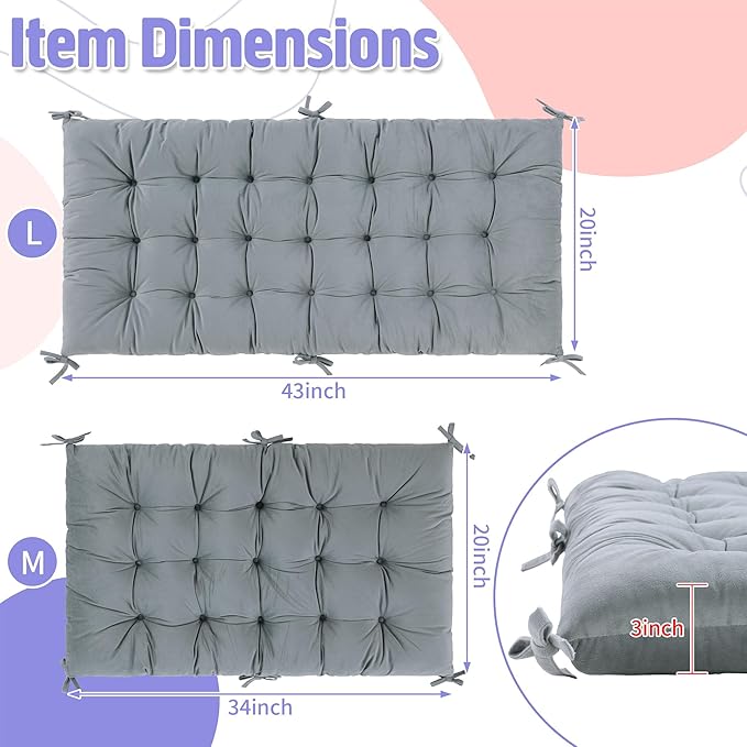 ROYALAY Premium Climbing Set Cushion, Toddler Nap Mat, Bed Floor Pillow, Rocker Pillow for Toddlers Arch Climber, 34 * 20 * 3 inch, Gray
