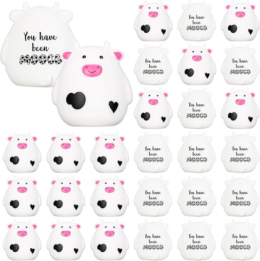 Cholemy 50 Set Moo Cows Mini Cute Rubber Cow Graduation Car Gift Bulk You Have Been Mooed Funny for Game Figurines Car Interior Accessories Gift for SUV Women Men