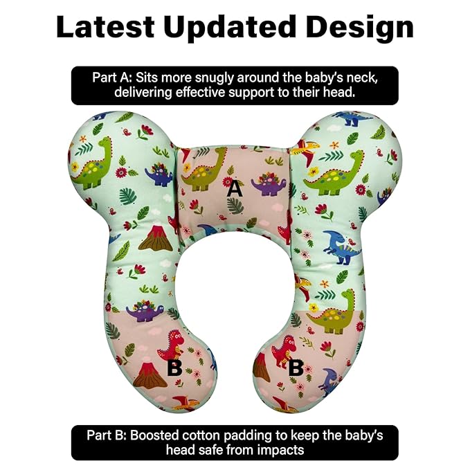 Baby Neck Pillow - Upgraded Baby Support Travel Head Pillow, Portable Headrest for Toddlers & Children for Car Rides, Planes, Road Trips (A11)