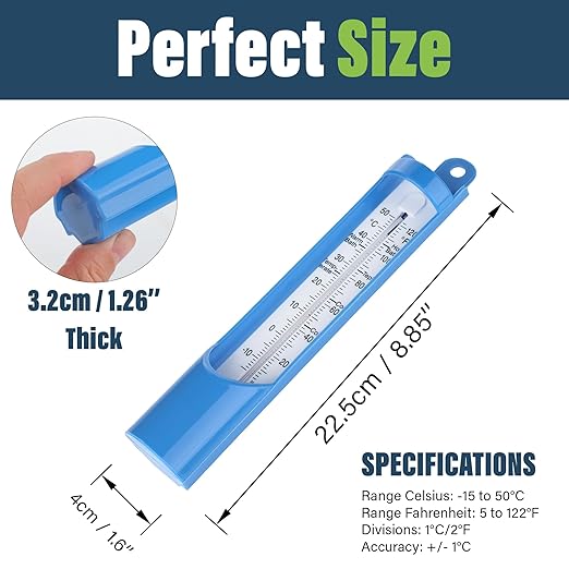 Swimming Pool Thermometer 230 mm - Scoop Sampling Water Temperature Thermometer for Bath Swimming Pool Ice Bath - Easy to use Water Thermometer