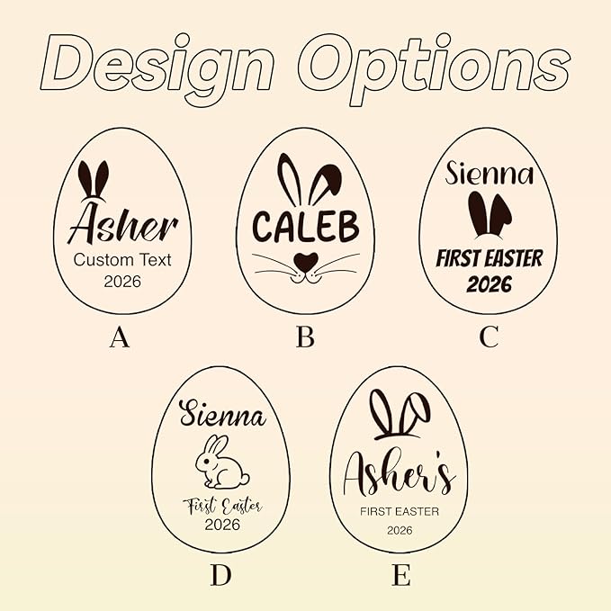 Custom Musical Easter Egg Shaker with Engraved Name, First Easter Gifts for Baby 2026, Wooden Easter Egg Basket Stuffers for Kids, Fake Eggs for Egg Hunt Prize Decor Party Baptism Gift
