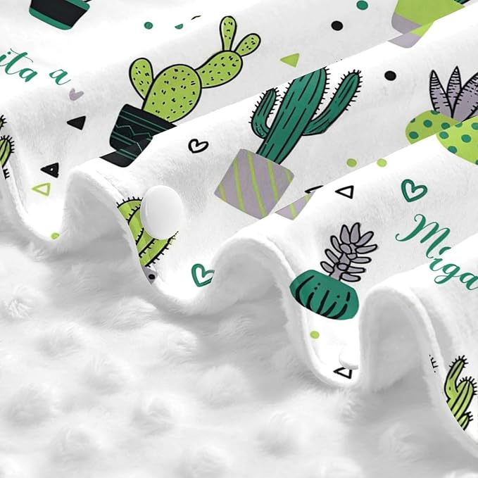 Personalized Baby Car Seat Canopy with Name, Cactus Infant Car Seat Cover, Nursing & Breastfeeding Stroller Cover, Newborn Shower Gift for Baby Boys and Girls
