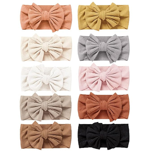 Niceye Baby Girls Headbands with Bows Handmade Hair Accessories Stretchy Hairbands for Newborn Infant Toddler