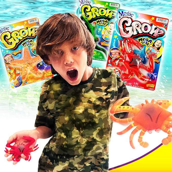 JA-RU Magic Grow Ocean Themed Assorted Beach Life Sea Creatures Pool Toys (Pack of 2)