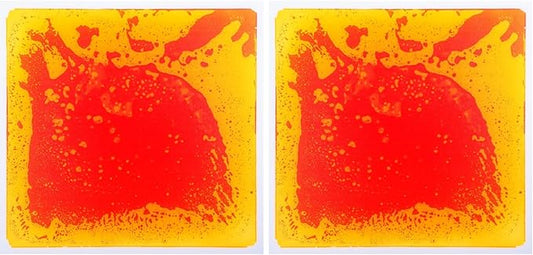 Art3d 2-Pack Liquid Fusion Floor Children Develop Mat Shapes, 11.8" x 11.8" Yellow-Red