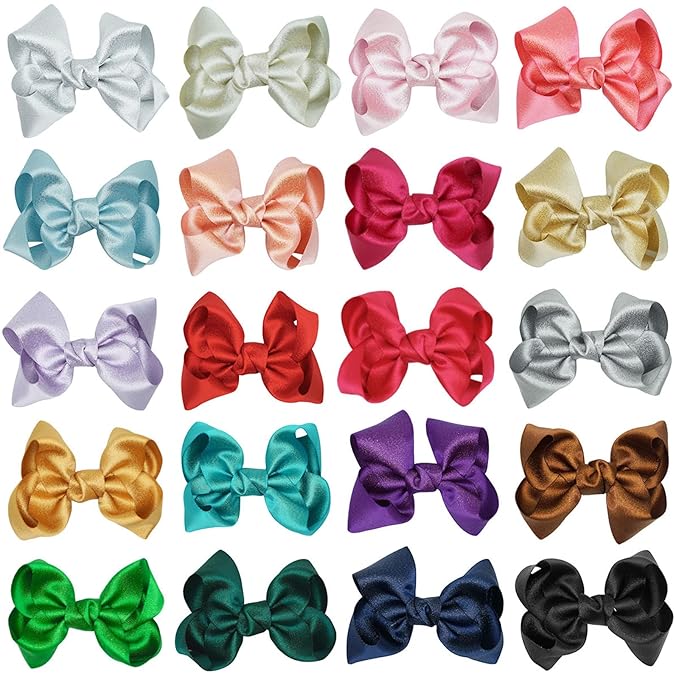 3 Inch Baby Girl Hair Bows Clips Hairpin Headwear Little Teen Toddler Girls Kids Teens Toddlers Hair Accessories - Set of 2 (Deep Brown)
