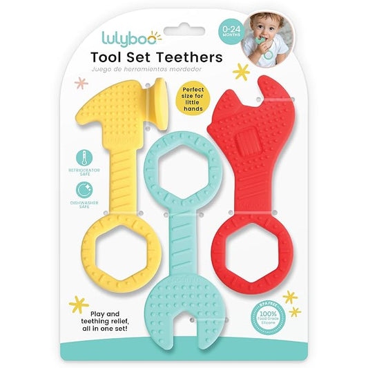 Silicone Baby Teether Food Grade - Soft Edges Easy to Grasp for Sensory Development