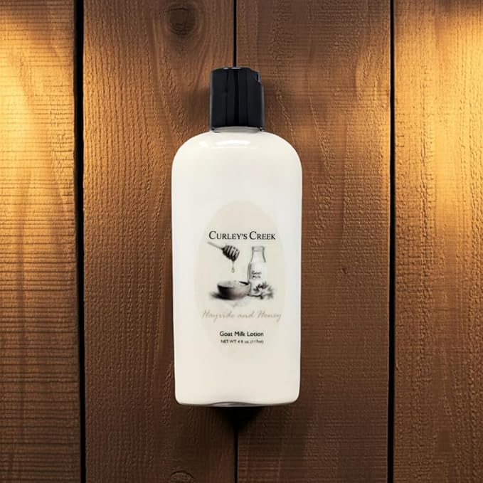 Curley's Creek Goat Milk Lotion | Handmade Natural Skincare | 4 ounce & 8 ounce 4 ounce, Hayride and Honey (Oatmeal Milk & Honey)