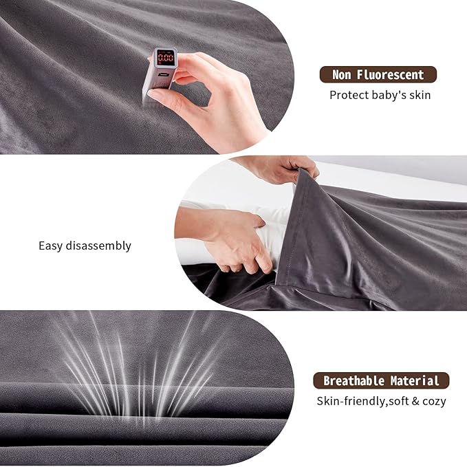 Baby Lounger for Newborn,Baby Play Mat Soft Cotton Breathable for Playtime & Awake-Time,Flat Babies Essentials Gifts 0-12 Months Home Travel(Dark Gray)