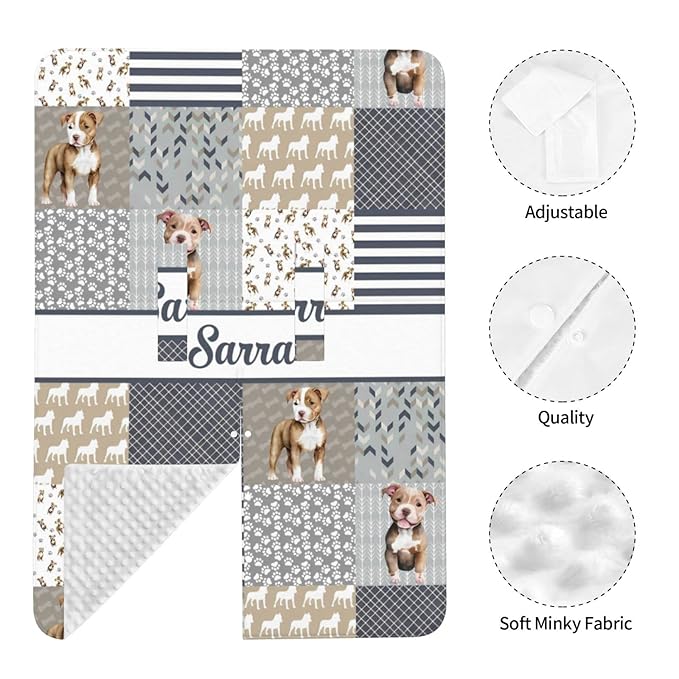 Personalized Baby Car Seat Canopy for Boys Girls, Custom Name Baby Car Seats Covers for Babies, Opening Minky Nursing Breastfeeding Stroller Cover Infant Carseat Canopies for Newborn (Dog Puppy)