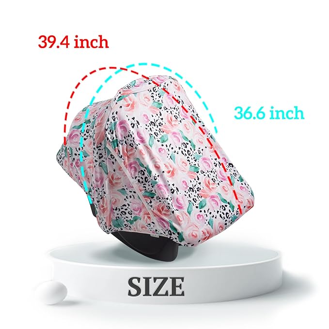 Little Tots Baby Car Seat Canopy Cover, Breathable Sun Shade, Full Privacy for Newborns & Infants, Universal Fit for Boys & Girls