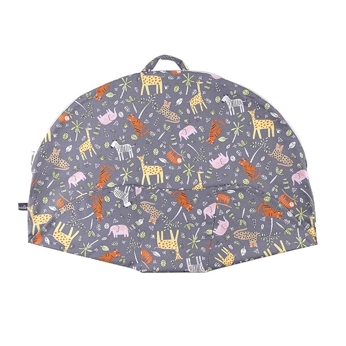 IBraFashion Removable Cover for Newborn Lounger Fits Infant Lounger Pillow 100% Soft Cotton Jungle Animals Grey