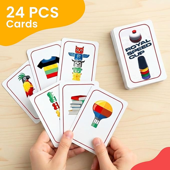 Speed Stacking Cups Set - 30 Colorful Stackable Cups in 6 Colors - Cup Stacking Game for Kids & Family | Sharper Focus, Quicker Hands & Eyes, Brain Power & Team Fun