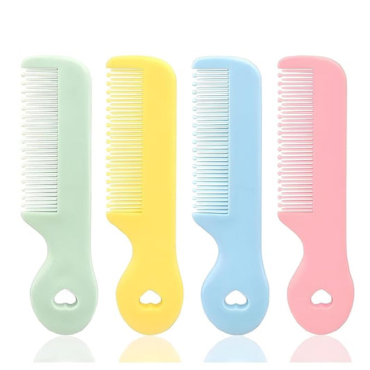 4Pcs Baby Combs with Round Colorful Soft Bristle Tips, Gentle on Sensitive Scalp Skin for Newborns, Infants, Toddlers for Nursery Newborn Infant Girl Boy Kids Comb Baby，Grooming and Healthcare Kits