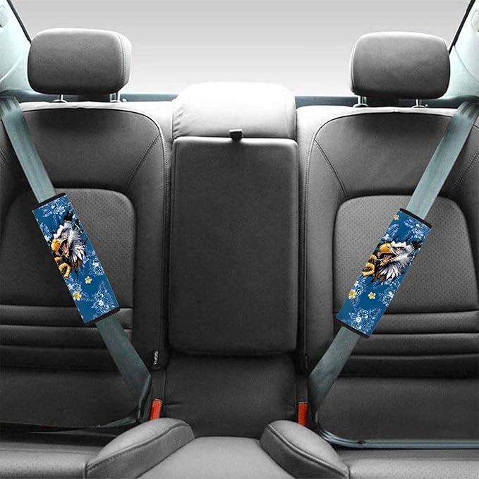 AFPANQZ Eagle Tropical Flowers Safety Seatbelt Cover Kit Car Auto Seat Belt Pads Covers Comfortable Driving Car Seats Accessories Backpack Bags Strap Pads Covers