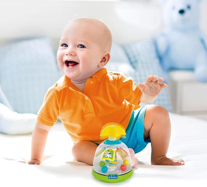 Clementoni Baby Happy Friends Spinning Top Spinning Top for Children with Animals Sensory & Motor Skills Toy for Children from 9-36 Months 17895