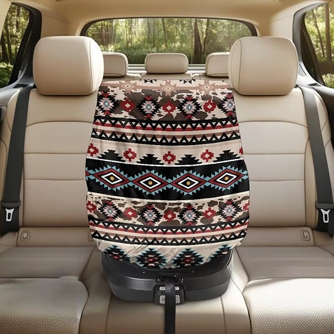 Car Seat Cover Baby Car Seat Sun Shade Cover Wear-Resistant Aztec Car Accessories Stretch Carseat Covers with Elastic Band, Easy to Install