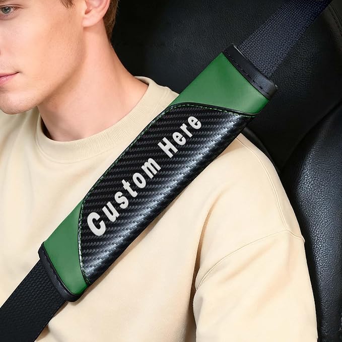 Custom Seat Belt Cover Pad - Personalized Carbon Fiber Seatbelt Shoulder Cushion, Auto Accessories for Cars Trucks SUVs
