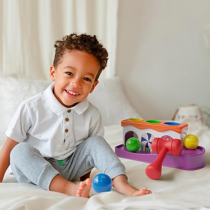 Lollipop Baby Hammer Toy Toddler Activity: Montessori Toys Spark Your Child's Curiosity with Our Ball and Hammer Toddler Toy. Encouraging Creativity and Coordination