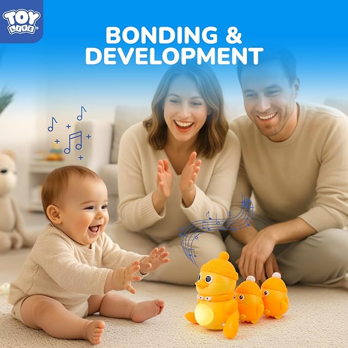 TOY Life Baby Tummy Time Toys 6-12 Months Musical Crawling Toys Dancing Duck Toy Set with Mama & Baby Ducklings, Interactive Duck Family, Easter Birthday Gift for 1 Year Old Boy Girl