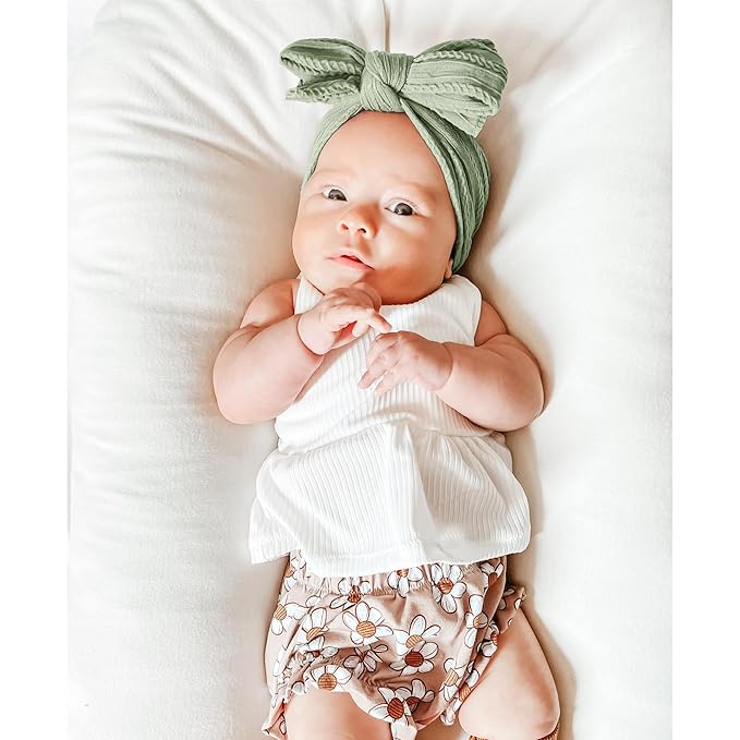Niceye Handmade Baby Headbands Soft Stretchy Nylon Hair Bands with Bows for Newborn Infant Baby Toddler Girls