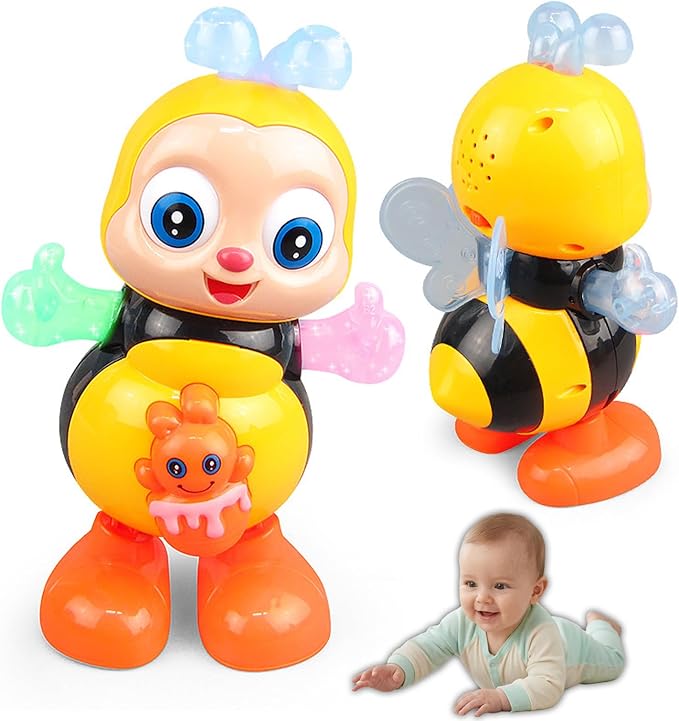 Dancing Bee Toy with Music & LED Lights - Abejita Chiquitita Interactive Walking Toy for Toddlers, Juguete de Abeja Bailarina para Niños, Sensory Learning Gift for Boys Girls 1 2 3+