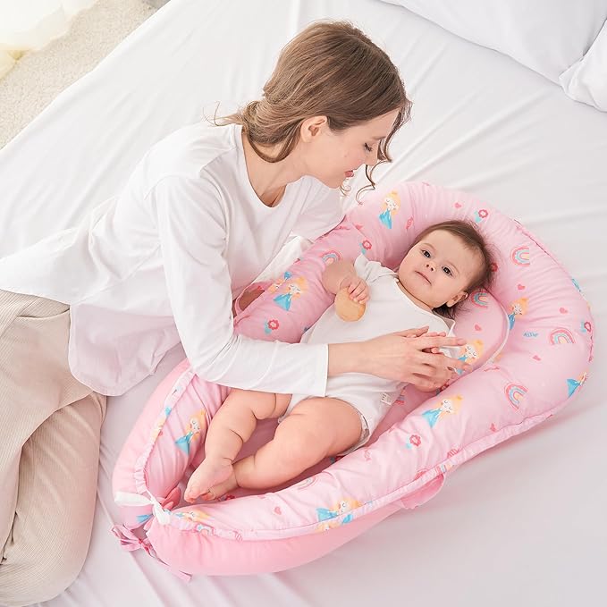 Viviland Baby Lounger Snuggle Me Lounger Fits 0-24 Months Newborn Infant Babies, Princess