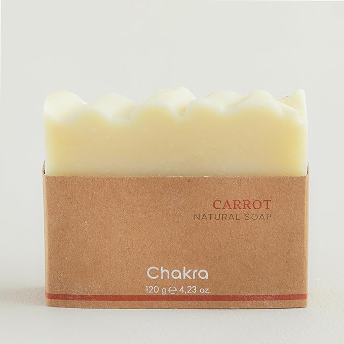 Chakra Carrot Bar Soap - Paraben & Additive Free Handmade Soap Bar for Face, Body and Hands, Gentle Cleansing for Daily Skin Care, 4.23 oz