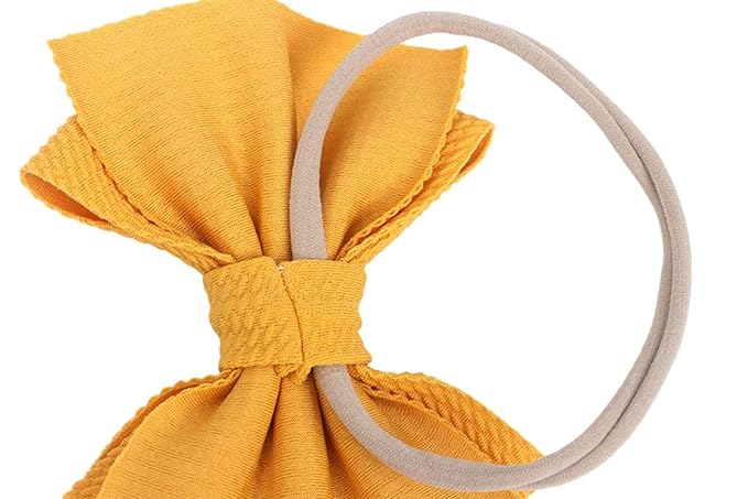 Baby Girl's 5 Inches Soft Double Bow-knot Nylon Headband Toddler Headdress for Photography Party Festivals (Blue)