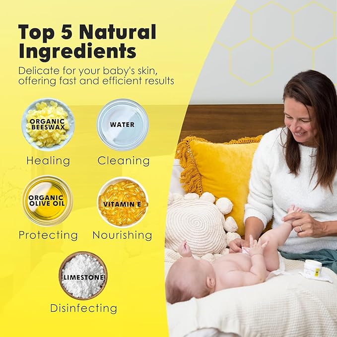 La Petite Creme French Premium Diapering Lotion (20 oz) & Organic Diaper Balm (4 oz) - Healing and Nourishing Diaper Cream, Gentle & Safe Liniment Baby Lotion - USDA & EWG Certified - Baby Essentials