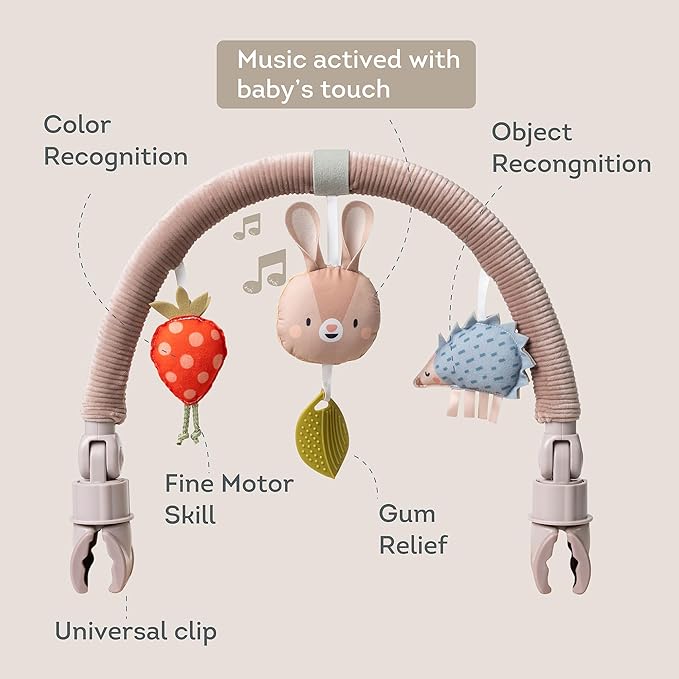 Taf Toys Activity Arch - Ideal for Infants & Toddlers, Fits Stroller & Pram, Stimulates Baby’s Senses, Easier Outdoors (Musical Bunny Arch)