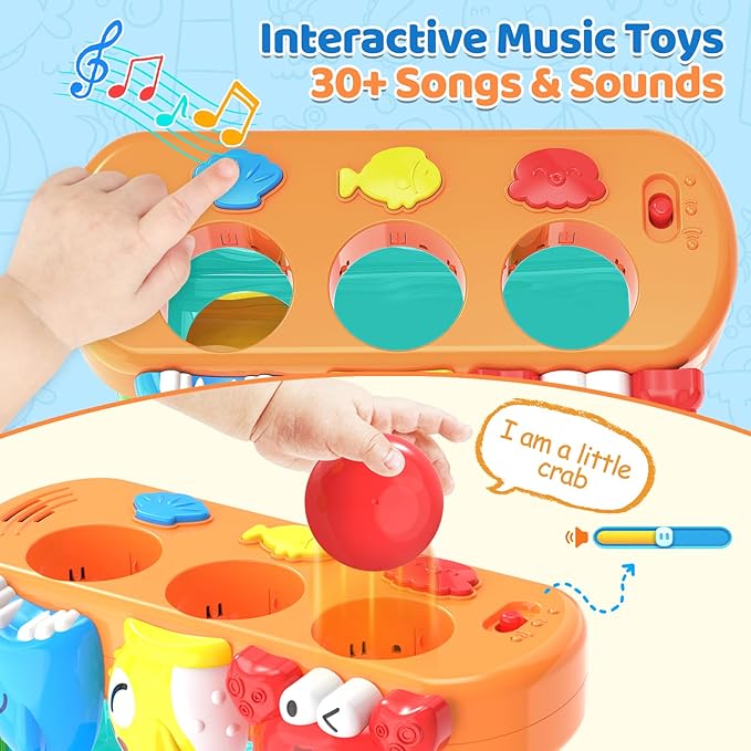 YEGEER Toys for 1 2 Years Old Boys Girls, Musical Toys for 12-18 Months, Interactive Toddler, Montessori Toys, Christmas Birthday Gifts for Baby Kids Toddlers Age 1-2 Years Old (Multicolored)