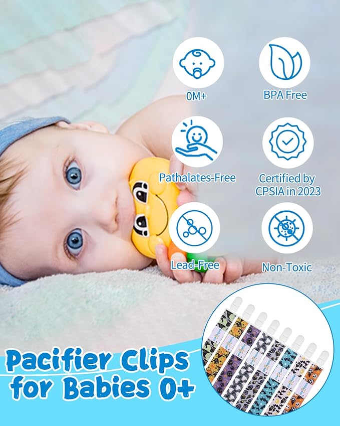babygoal Baby Halloween Pacifier Clips 8 Pack 8PS30-B