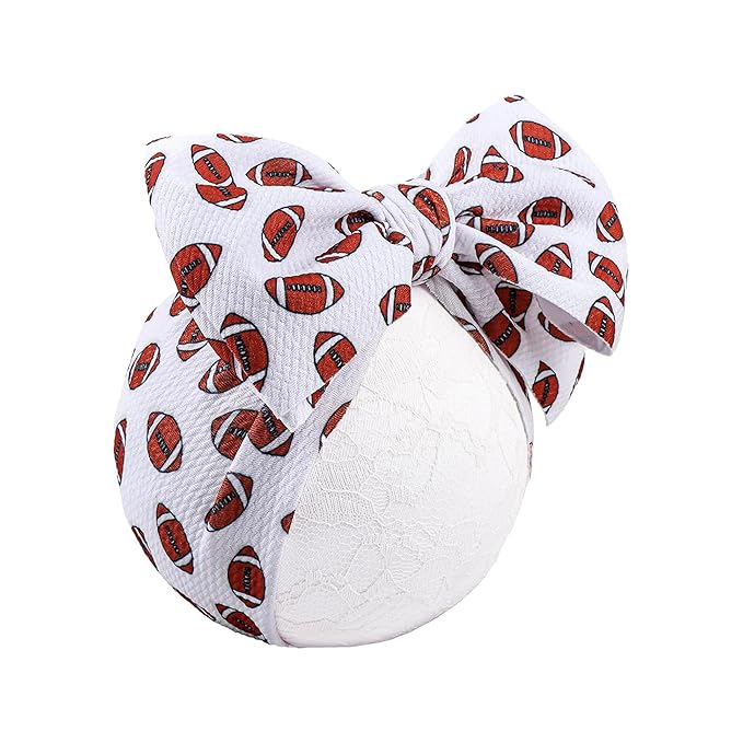 Football Bows for Baby Girls Headband, Newborn Bows Headbands Baby Hair Bows Hairbands Hair Accessories.(FD104-Football)