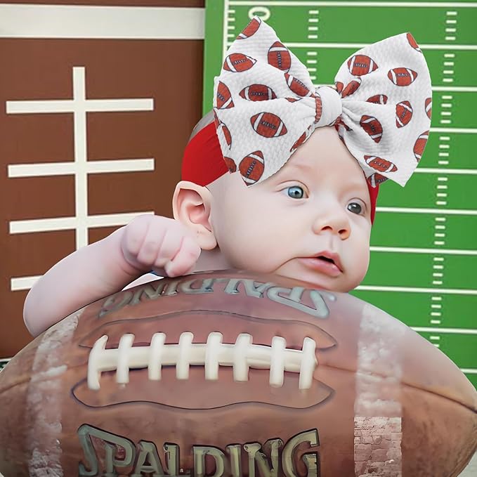 Baby Girl Football Outfit Headbands for Baby Girls Sports Bows Super Bowl Hair Accessories Newborn Infant Headband Football Baby Clothes