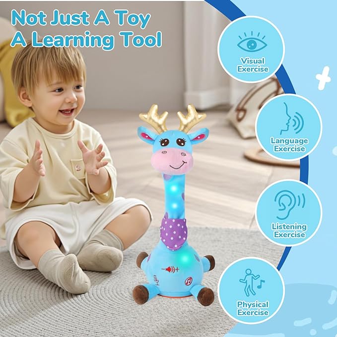 DancingTalking Toys Recording and Repeating Plush Baby Toys 6 to 12 Months Toys, Singing Talking Baby Developmental Toy, Birthday Gifts for Infants Toddlers