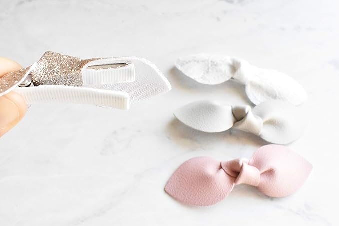 Non-Slip Alligator Hair Clips for Baby Girls – Set of 4 Faux Leather Rabbit Ear Bow Hair Accessories for Toddlers & Infants (Cactus Set)