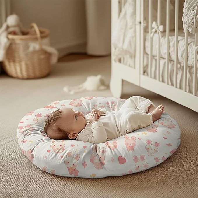 Newborn Lounger Cover, Reusable Infant Lounger Pillow Cover Stretchy Baby Lounger Slipcover Soft Infant Lounger Pillow Cover for Most Babies Rabbit