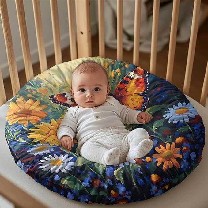 Newborn Lounger Cover, Removable Newborn Lounger Cover Wear-Resistant Nursing Pillow Slipcover Breathable Baby Lounger Slipcover for Boys Girls Butterfly