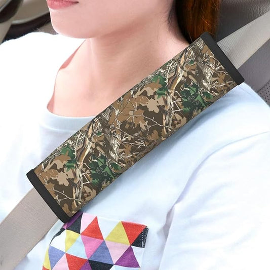 2 Pack Seat Belt Covers Brown Camouflage Seat Belt Covers for Men Womens Car Seat Belt Strap Cover Shoulder Pad Universal Car Interior Accessories Fit for Car Truck SUV