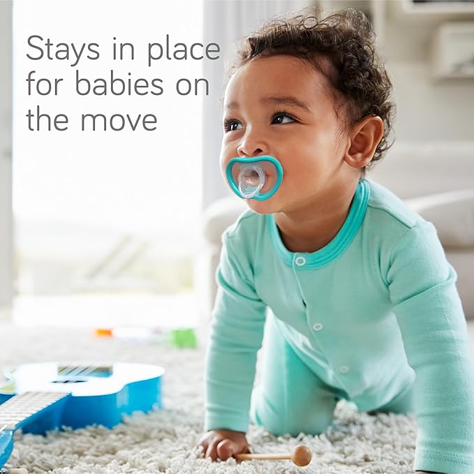 Nanobebe Active Baby Pacifiers 4-36 Months - Orthodontic, Lightweight and Vented, Curves Comfortably with Face Contour, 100% Silicone - BPA Free, Perfect Baby Registry Gift 4pk, White/Pink