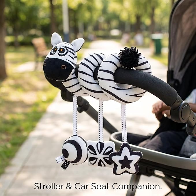 Multi-Use Baby Spiral Activity Toy – Spiral carseat Toy for Car Seat, Stroller,Play Gym, Keeps Baby Quiet, Easy Travel Solution